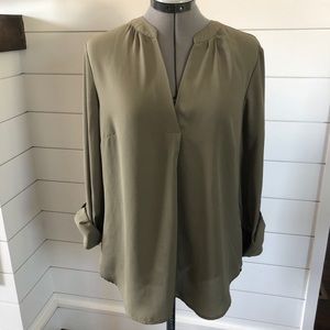 NY&C Sage Green V-Neck Blouse
